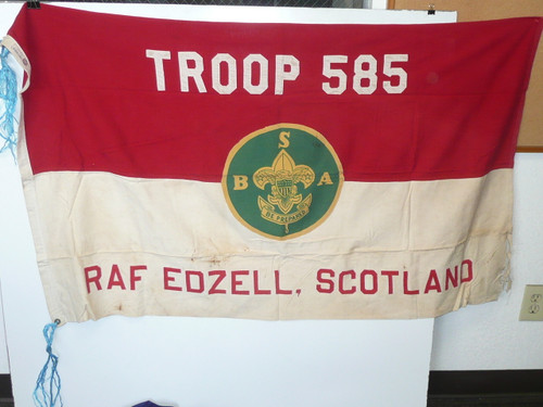1960's Boy Scout Troop Flag "Troop 585 RAF Edzell, Scotland", Transatlantic Council