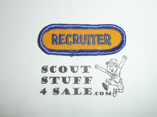 Recruiter Patch, BSA Generic Issue, orange twill with blue r/e bdr