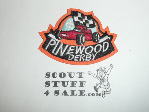 Pinewood Derby Patch, Generic BSA Cub Scout Patch, orange twill