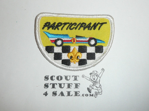 Pinewood Derby Participant Patch, Generic BSA Cub Scout Patch, yellow twill