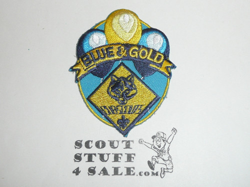 Blue & Gold Dinner Patch, Generic BSA Cub Scout Patch, lt blue twill with yellow c/e