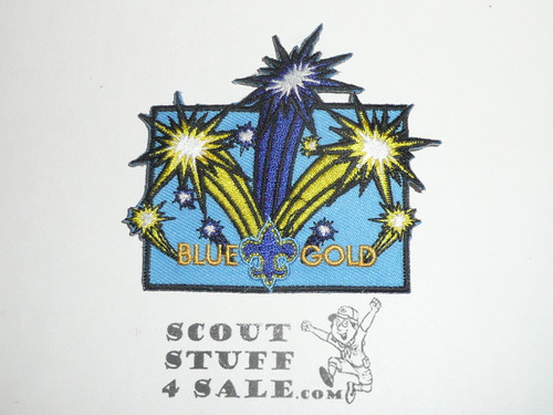 Blue & Gold Dinner Patch, Generic BSA Cub Scout Patch, lt blue twill with blk c/e bdr
