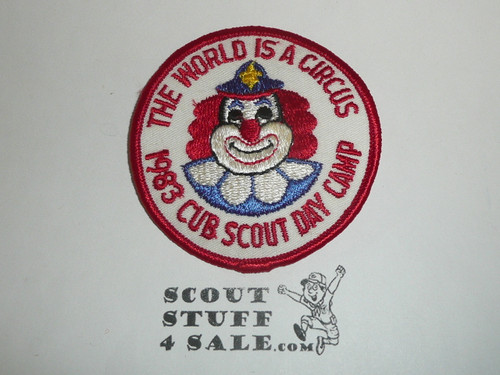 Cub Scout Day Camp 1983 Patch, Generic BSA Cub Scout Patch, The World is a Circus