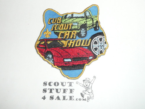 Cub Scout Car Show Patch, Generic BSA Cub Scout Patch, cut out cub