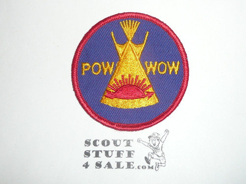 Cub Pow Wow Patch, Generic BSA Cub Scout Patch, navy twill with red r/e