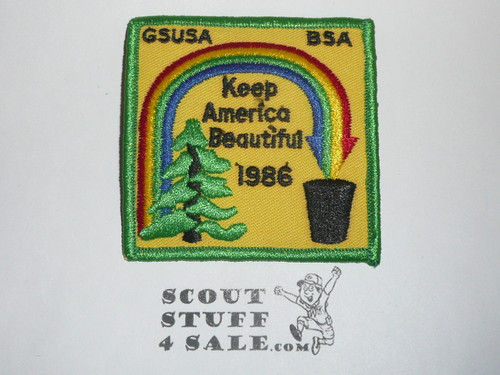 Keep America Beautiful BSA GSUSA 1986 Patch, Generic BSA Patch
