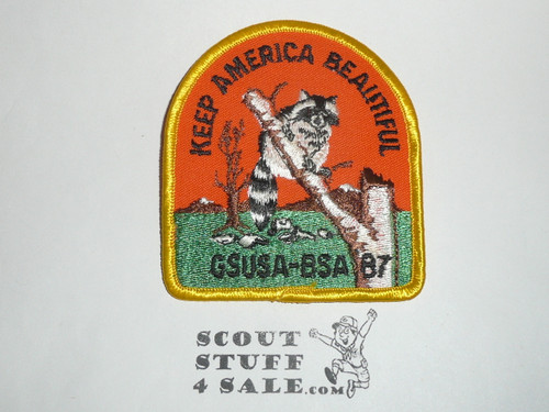Keep America Beautiful BSA GSUSA 1987 Patch, Generic BSA Patch