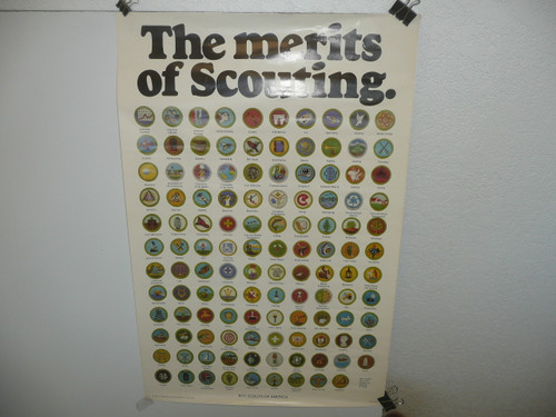 The Merits of Scouting Poster, Merit Badges, 1985, 16" x 25", #P1