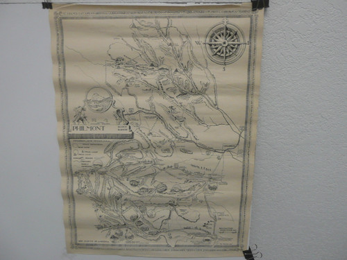 Vintage 1948 Philmont Scout Ranch Map Drawn by Remington Schuyler, 16.5" x 22", #P21