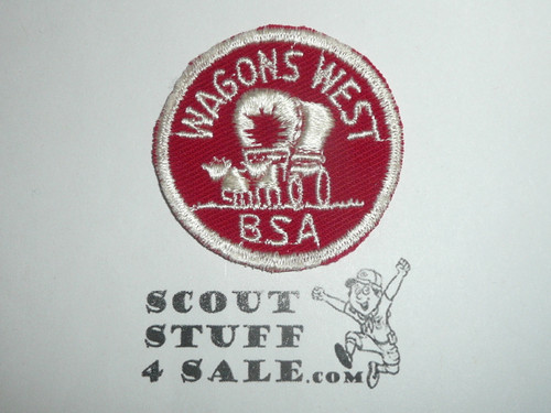 Wagons West BSA Patch, Generic BSA issue, red twill with white c/e bdr