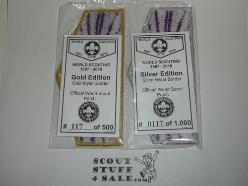 2018 World Scouting Flap Patch Set, 500 Made with authenticity cards