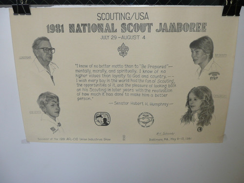 1981 National Jamboree AFL-CIO Small Poster, 11" x 17", #P65