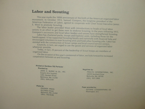 1981 National Jamboree AFL-CIO Small Poster, 11" x 17", #P65