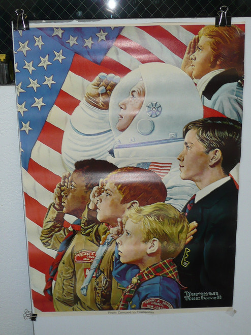 From Concord to Tranquility by Norman Rockwell Poster, 18" x 26", #P69, tape on the back