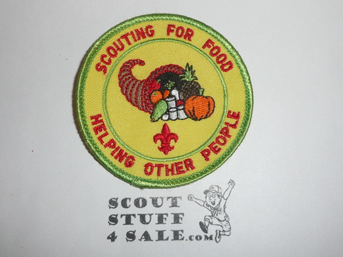 Scouting for Food Generic Patch, Cornucopia, yellow twill with grn r/e