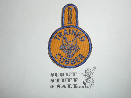 Trained Cubber Patch, Generic BSA Cub Scout Patch, c/e twill