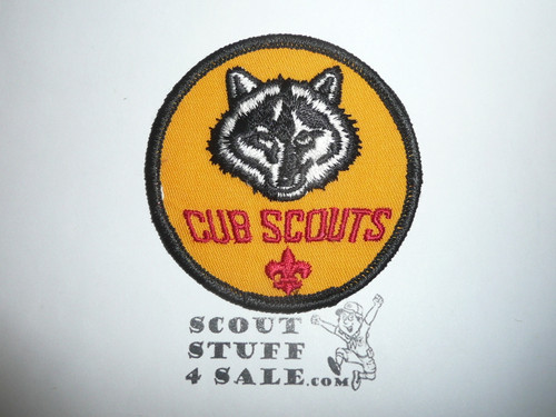 Cub Scouts 3" Round Patch, Generic BSA Cub Scout Patch, orange twill