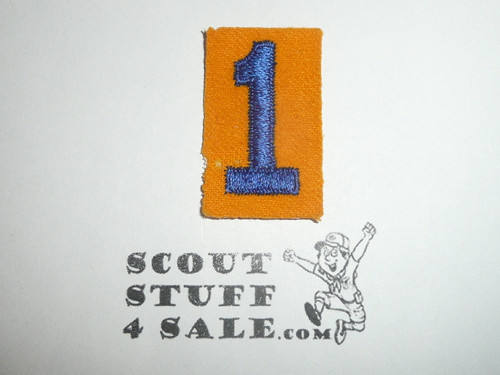 Gold Cub Scout Pack Numeral "1", felt, OLD