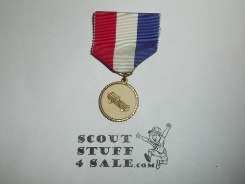 Pinewood Derby Cub Scout Medal, White Enamel