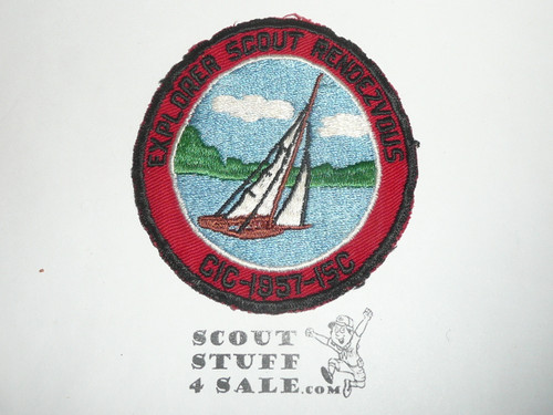 1957 Central Indiana Council Explorer Scout Rendezvous Patch, sewn