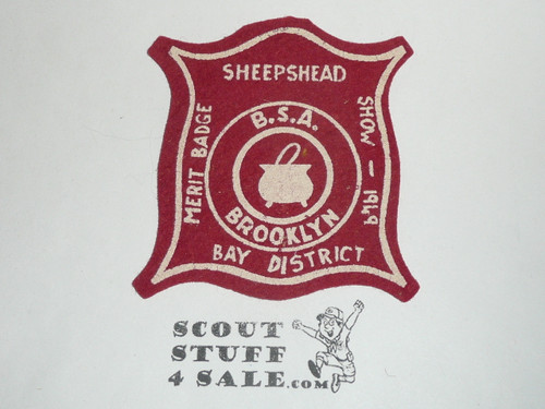 1949 Brooklyn Council Sheepshead Bay District Merit Badge Show Felt Patch