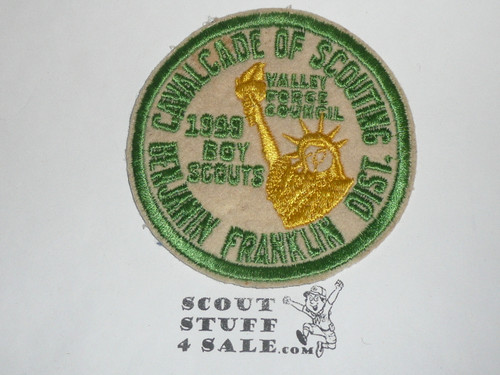 1949 Valley Forge Council Benjamin Franklin District Calvalcade of Scouting Felt Patch