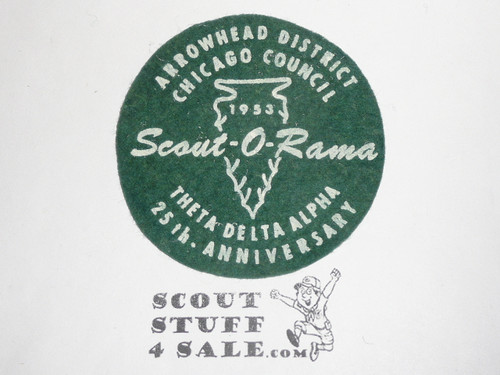 1953 Chicago Area Council Arrowhead District Scout-O-Rama Felt Patch