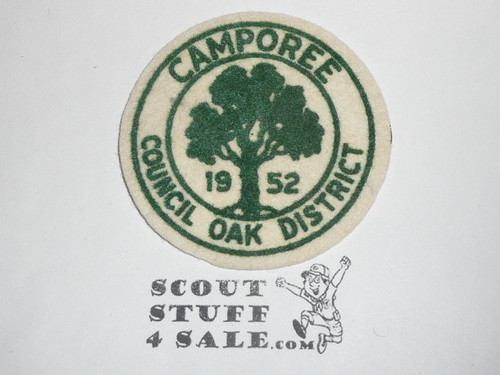 1952 Council Oak District Camporee Felt Patch