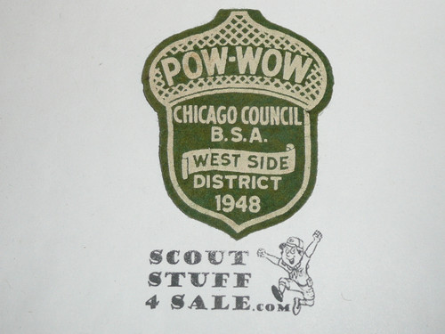 1948 Chicago Area Council West Side District Pow-Wow Felt Patch