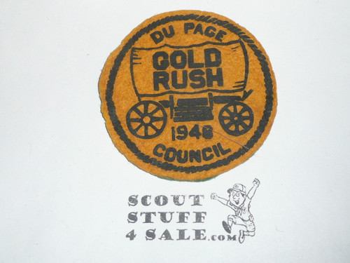 1948 Du Page Council Gold Rush Felt Patch