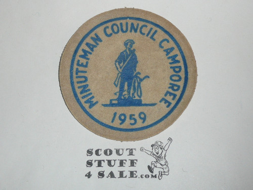 1959 Minuteman Council Camporee flocked Canvas Patch
