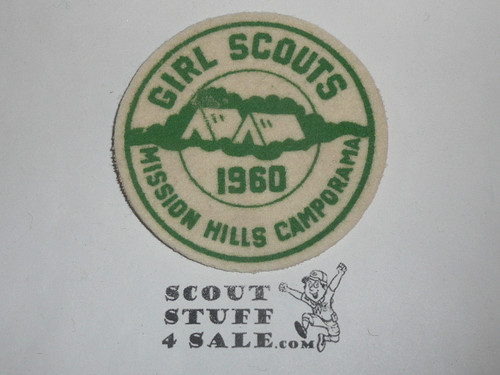1960 Mission Hills Council Girl Scout Camporama Felt Patch