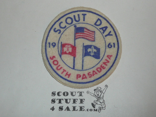 1961 San Gabriel Valley Council South Pasadena Scout Day Felt Patch