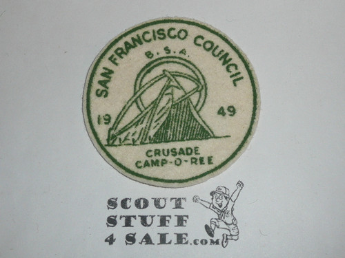 1949 San Francisco Council Crusade Camp-O-Ree Felt Patch