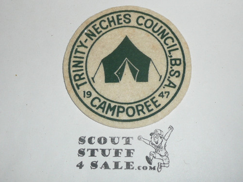 1947 Trinity-Neches Council Camporee Felt Patch