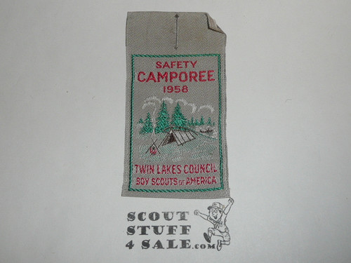 1958 Twin Lakes Council Safety Camporee Woven Patch