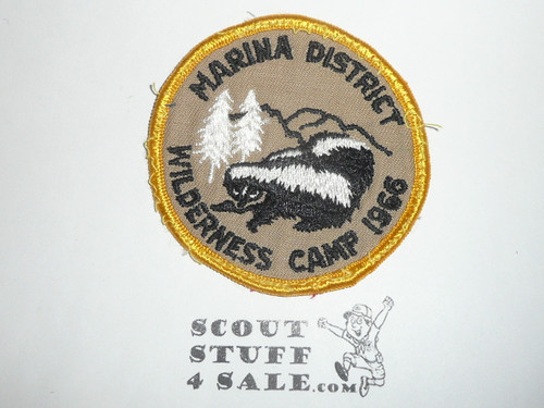 Crescent Bay Area Council, 1966 Marina District Wilderness Camp Patch, sewn