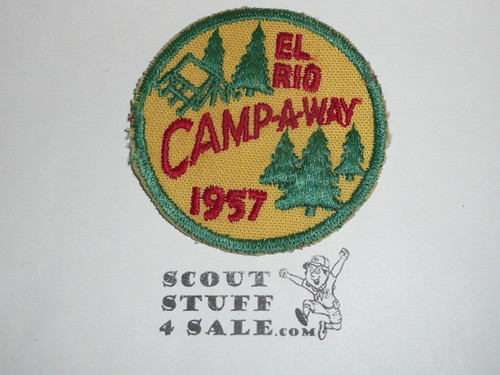 Los Angeles Area Council, El Rio District Camp-A-Way Patch, 1957