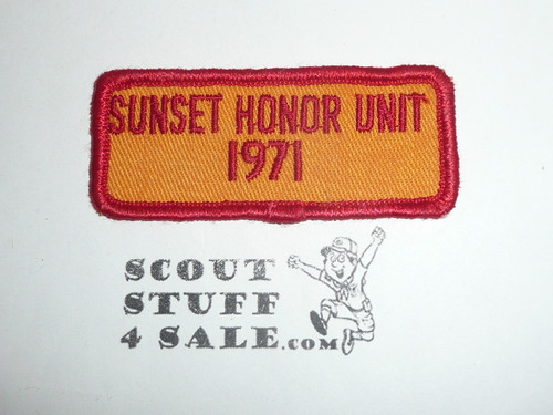 Los Angeles Area Council, Sunset District Honor Unit Patch, 1971