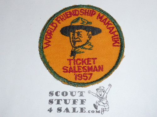 Aloha Council Makahiki Ticket Salesman Patch, 1957