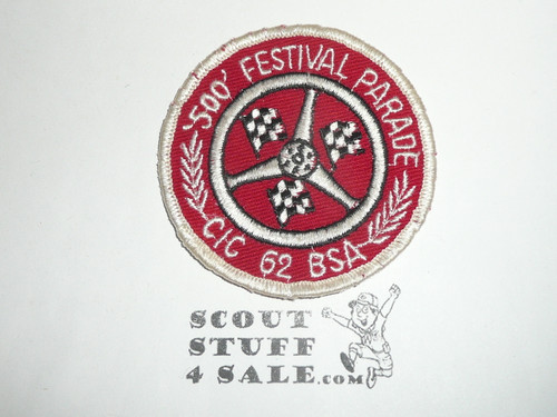 Central Indiana Council Indianapolis 500 Festival Parade Patch, 1962, sewn