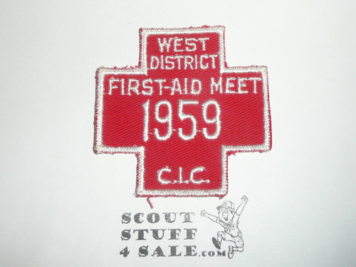 Central Indiana Council West District First Aid Meet Patch, 1959