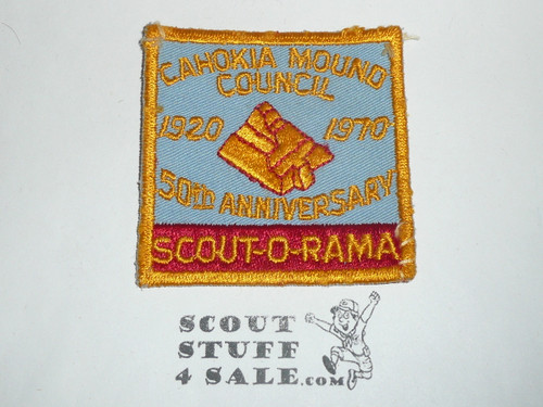 Cahokia Mound Council 50th Anniversary Scout-O-Rama Patch, 1970