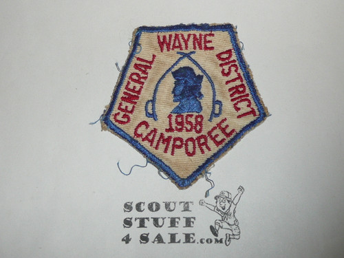 General Wayne District Camporee Patch, 1958, lite use