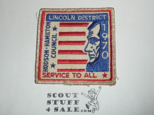 Hudson Hamilton Council, Lincoln District Patch, 1970