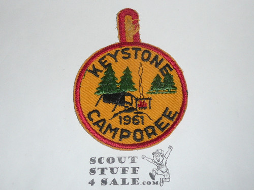 Keystone Area Council District Camporee Patch with button loop, 1961