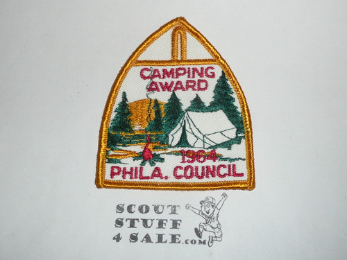 Philadelphia Council Camping Award Patch, 1964