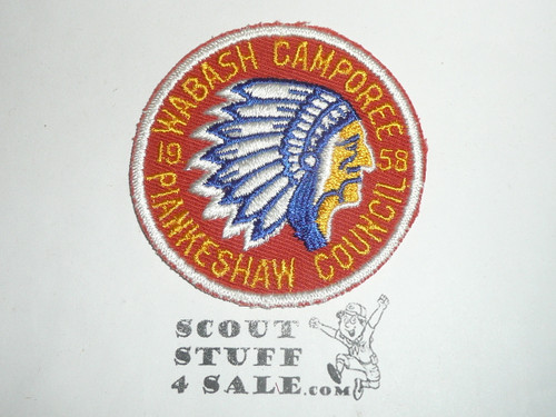 Piankeshaw Council Wabash Camporee Patch, 1958