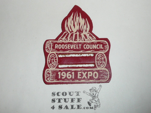 Roosevelt Council Expo Leather Patch, 1961