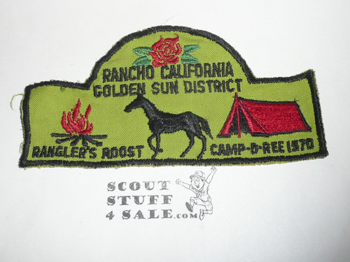 Rancho California Golden Sun District Camporee Patch, 1970